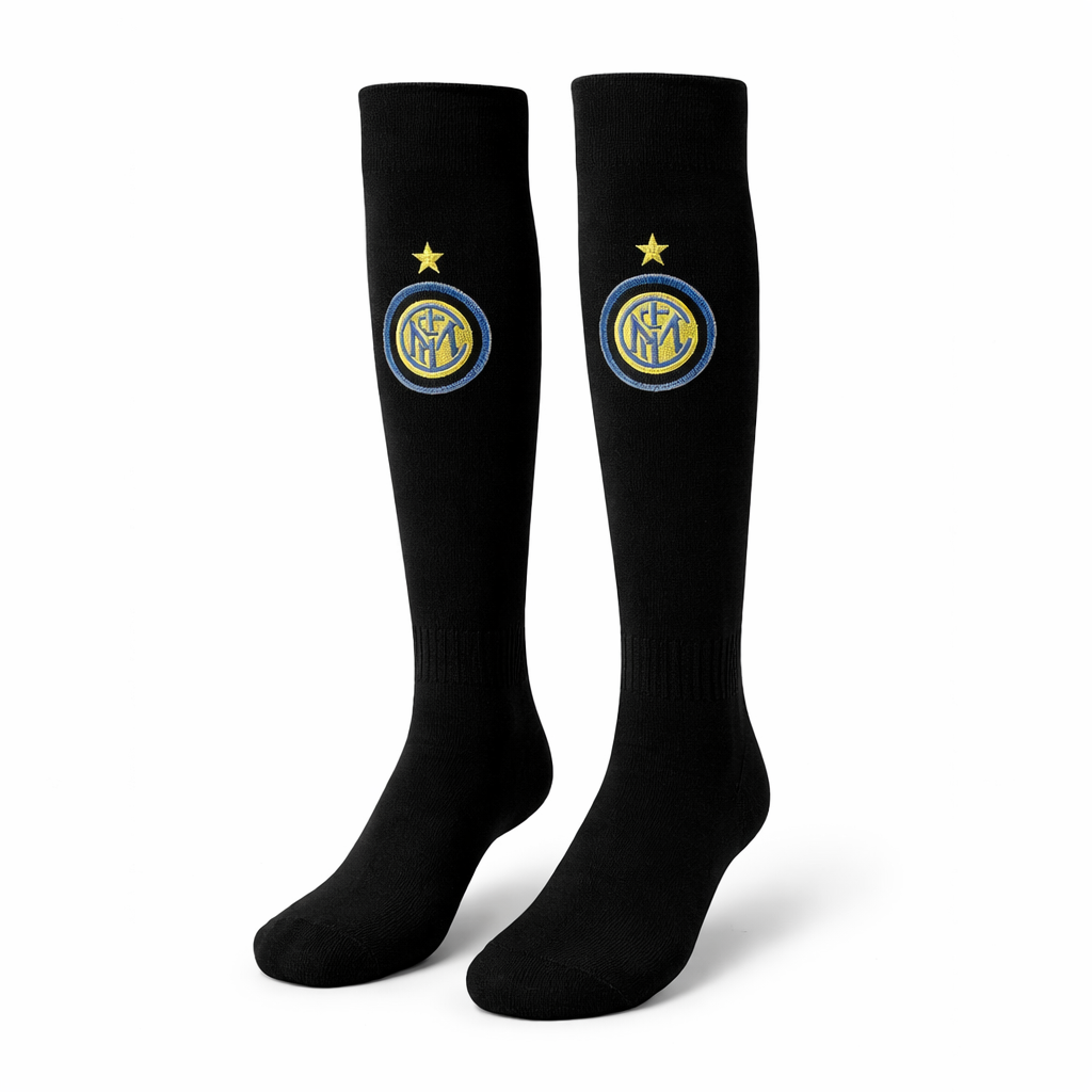 Detské futbalové ponožky, čierne, Inter
