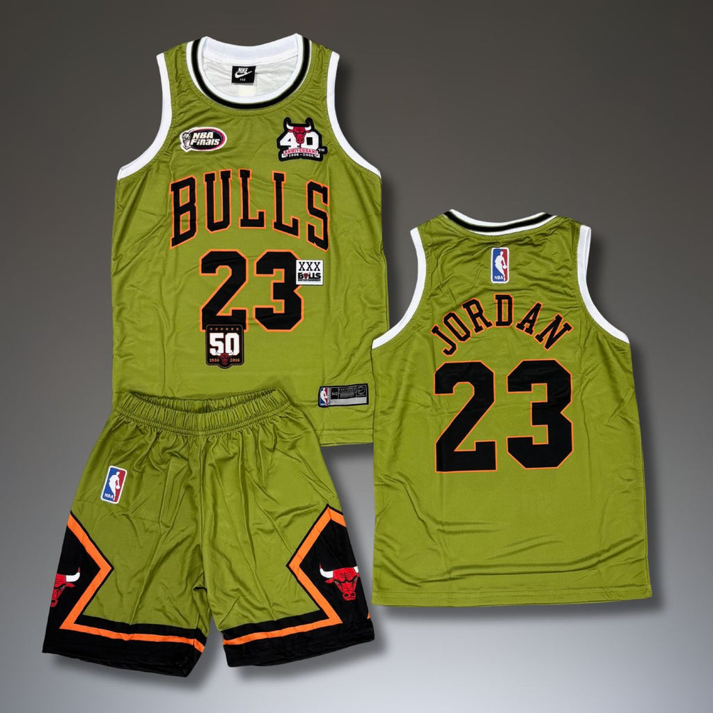 Detská basketbalová súprava, zelená, Chicago Bulls, Jordan. Finále