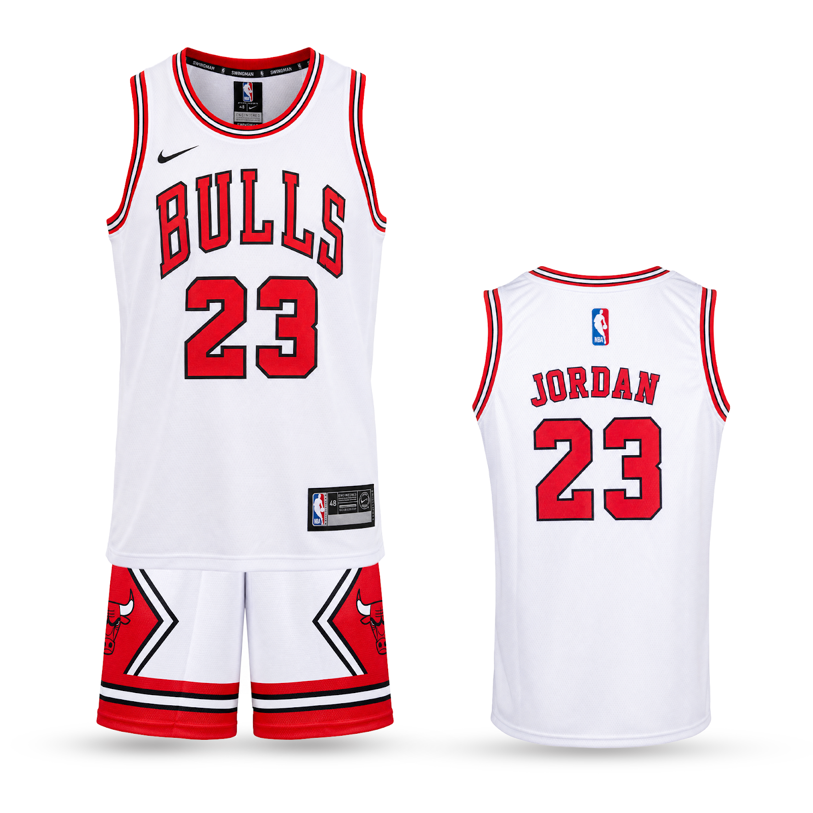 Detská basketbalová súprava, biela, Chicago Bulls, Jordan