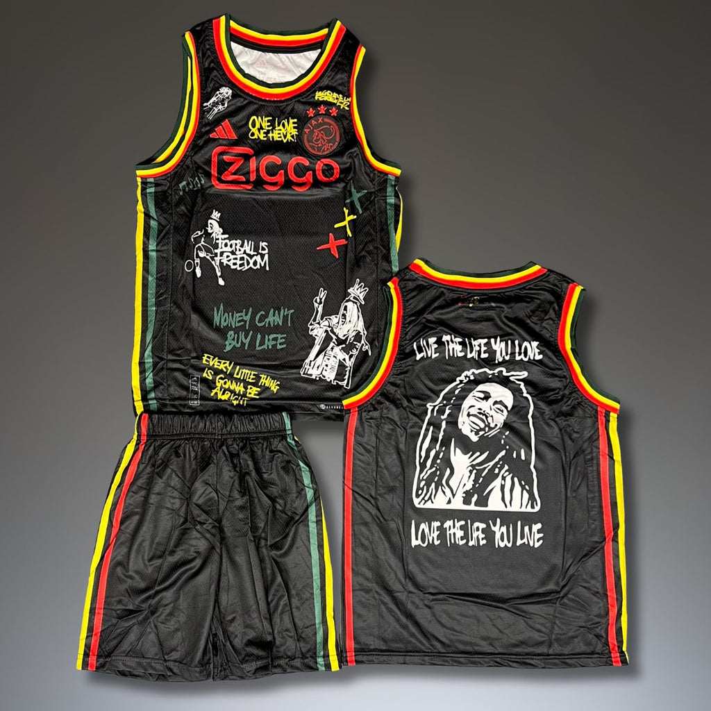 Detská basketbalová súprava, čierna, Ajax. Edícia Bob Marley
