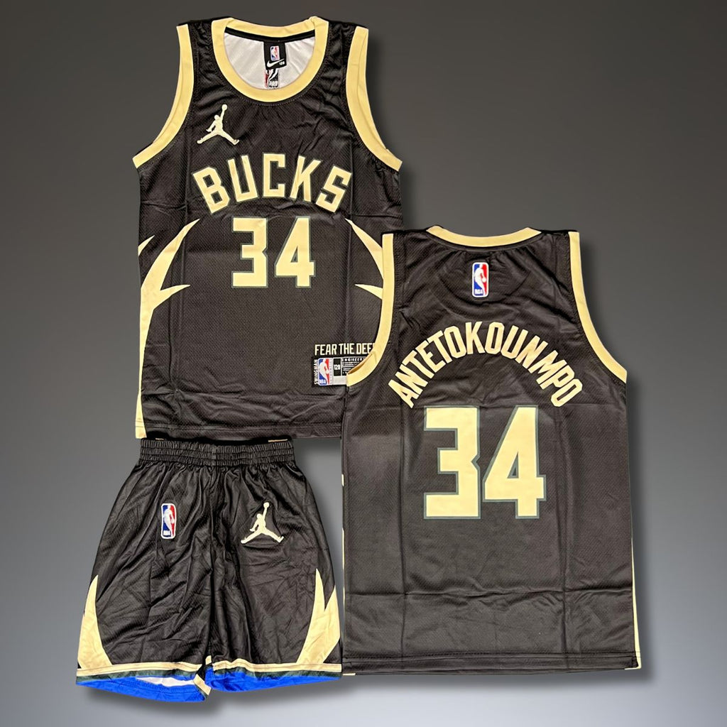 Detská basketbalová súprava, čierna, Milwaukee Bucks. Antetokounmpo