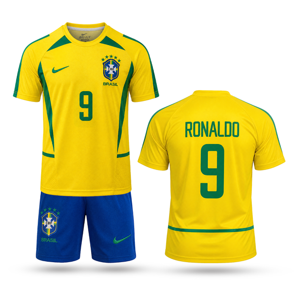 Brazília Detský Klasický Futbalový Komplet, Ronaldo. WC 2002