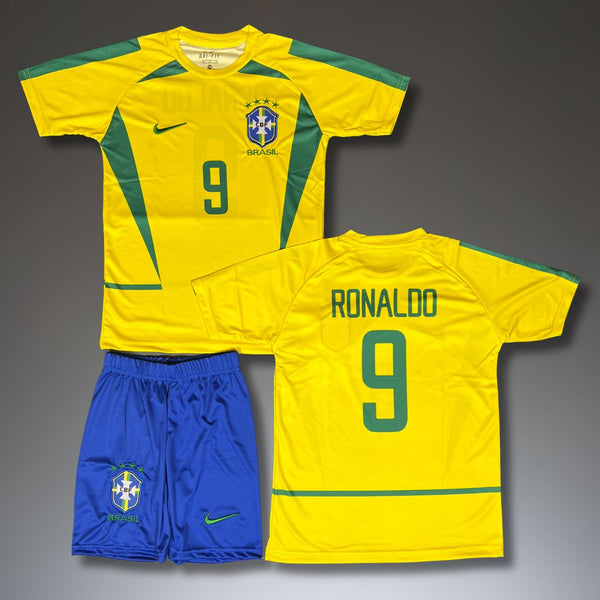 Brazília Detský Klasický Futbalový Komplet, Ronaldo. WC 2002
