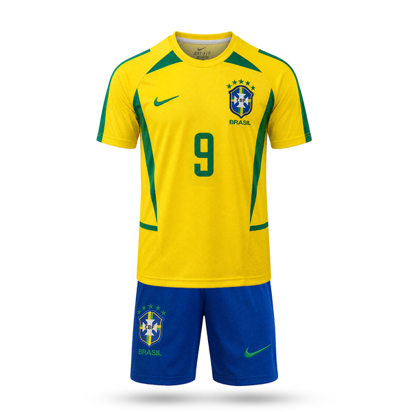 Brazília Detský Klasický Futbalový Komplet, Ronaldo. WC 2002