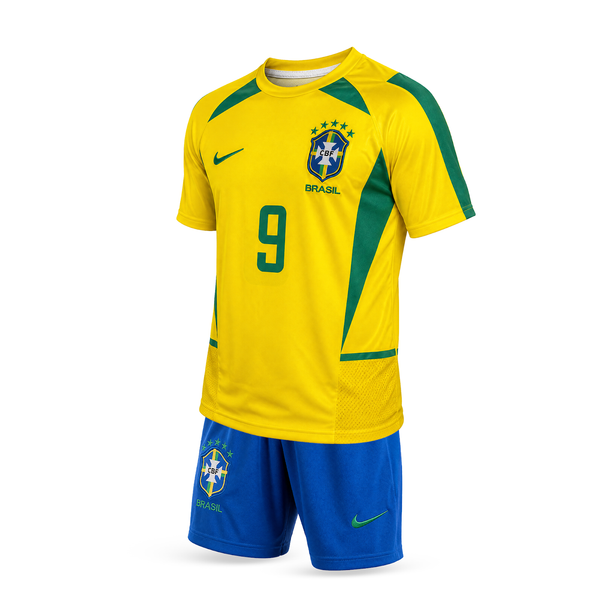 Brazília Detský Klasický Futbalový Komplet, Ronaldo. WC 2002