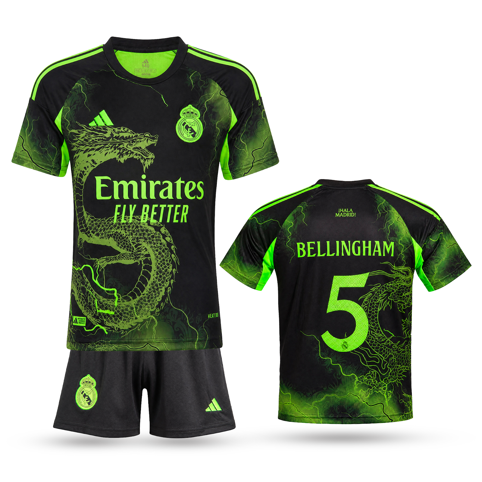 Detská fluorescenčná súprava Real Madrid, Bellingham. Neónovo zelený drak edícia 2025
