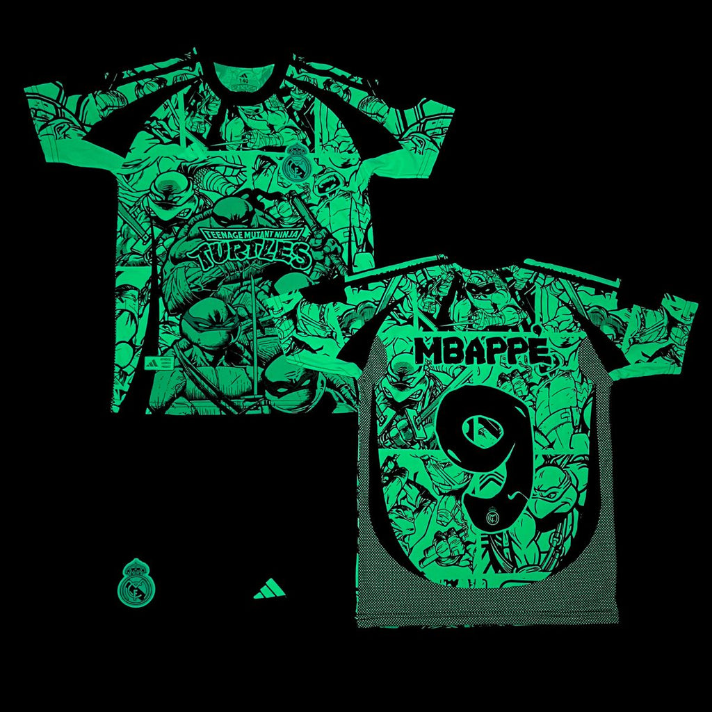 Detská fluorescenčná súprava Real Madrid, Mbappe. Neónová edícia Ninja Turtles 2025