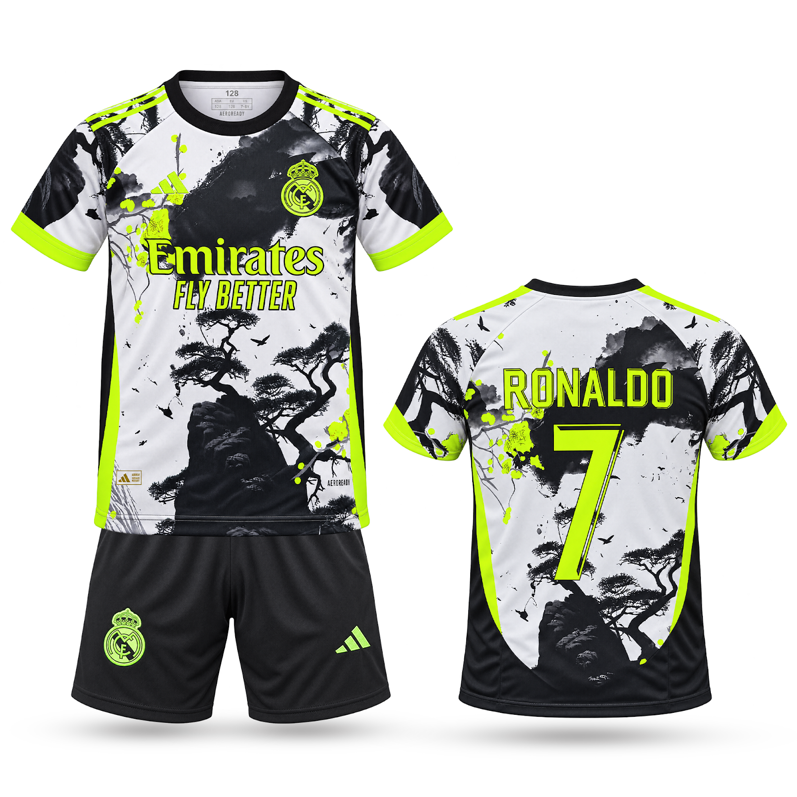 Detská fluorescenčná súprava Real Madrid, Ronaldo. Japonská neónová edícia