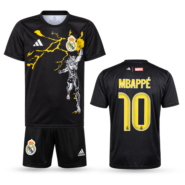 Real Madrid Detský Thor Edition Futbalový Komplet, Mbappé. Black, Čierny