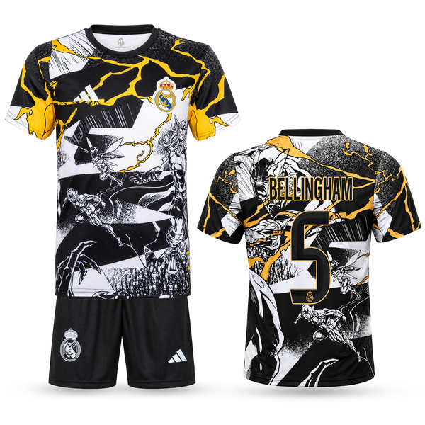 Real Madrid Detský Futbalový Komplet, Bellingham. Thor Edition, Čierno-biely