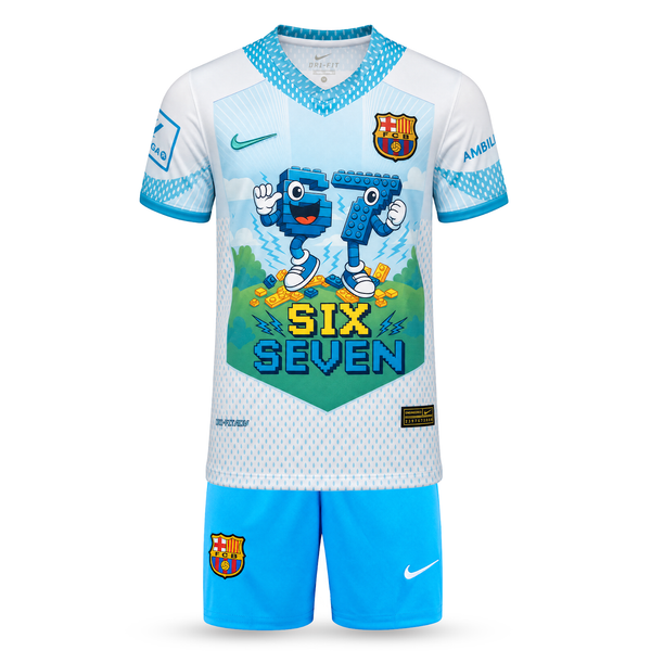 Barcelona Detský Futbalový Komplet, Jamal. Six Seven Edition, Svetlomodrý