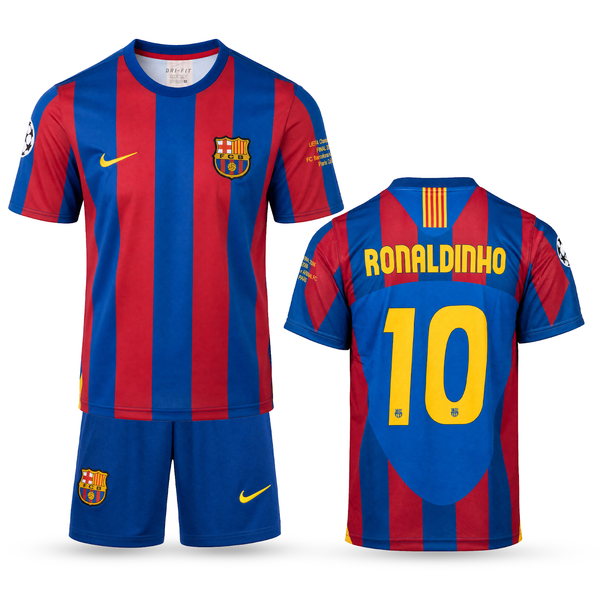 FC Barcelona Detský Klasický Futbalový Komplet, Ronaldinho. 04/05