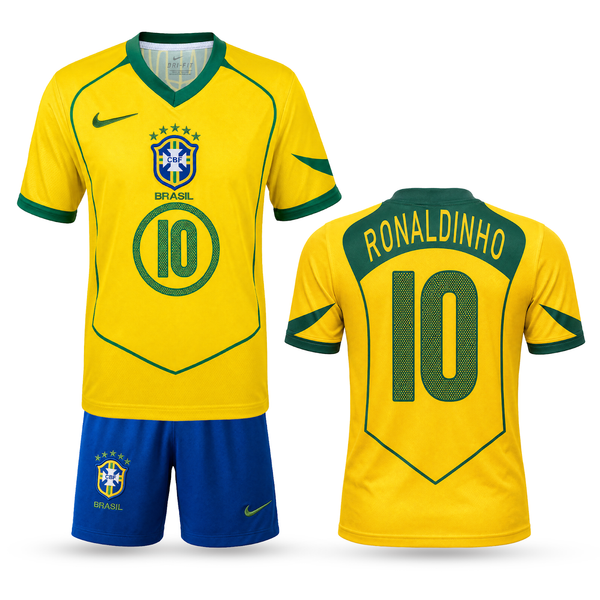 Brazília Detský Futbalový Komplet, Ronaldinho. 2004