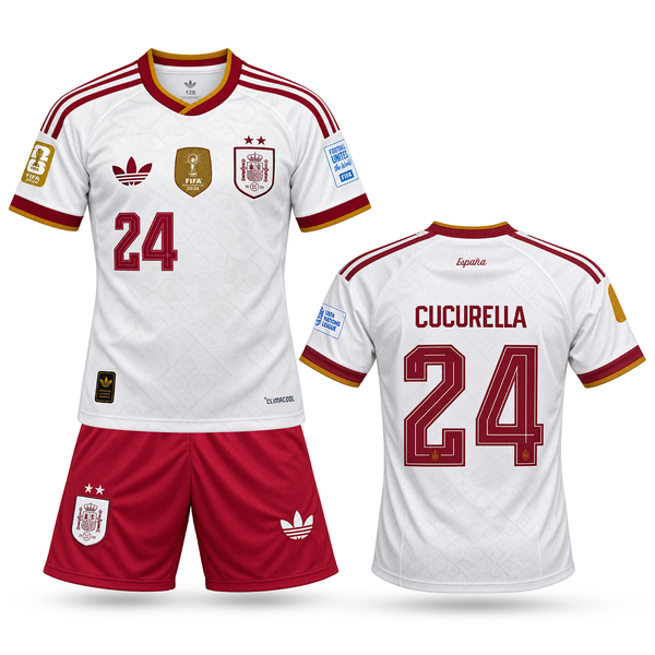 Španielsko Detský Hosťovský Futbalový Komplet, Cucurella. World Cup 2026