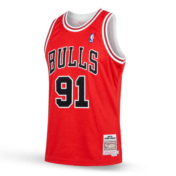 Chicago Bulls Pánsky Retro Basketbalový Dres, Rodman. Hardwood Classics, Červený