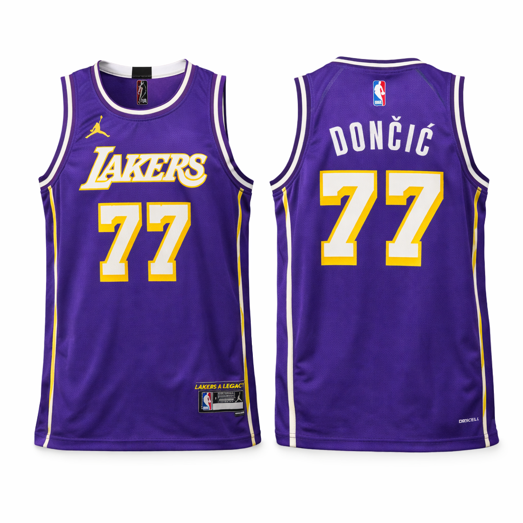 LA Lakers Pánsky Basketbalový Dres, Dončič. Purple, Fialový