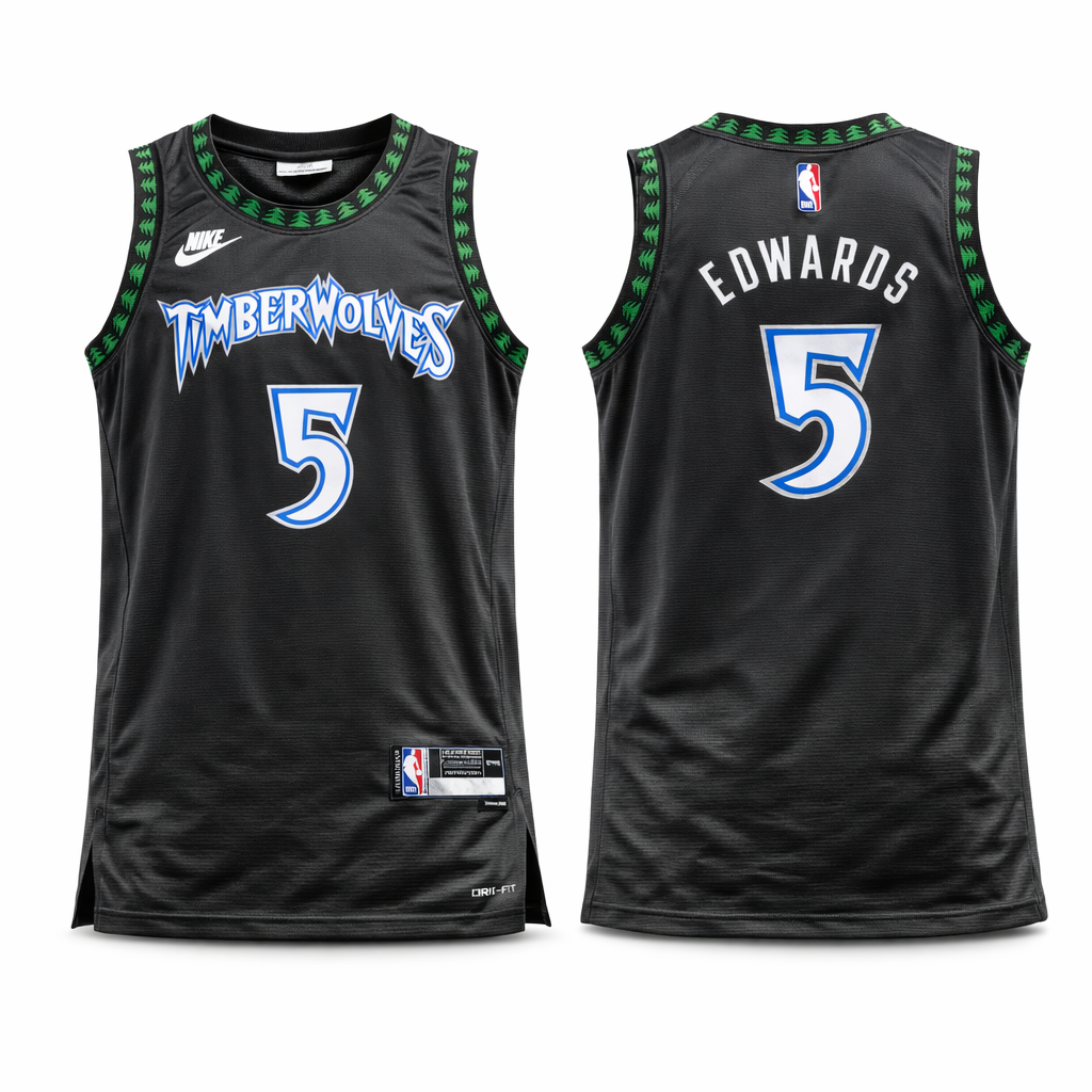 Minnesota Timberwolves Pánsky Retro Basketbalový Dres, Edwards. Retro Hardwood Classics, Tmavomodrý