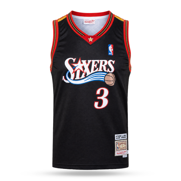 Philadelphia 76ers Pánsky Retro Basketbalový Dres, Iverson. Hardwood Classics, Čierny