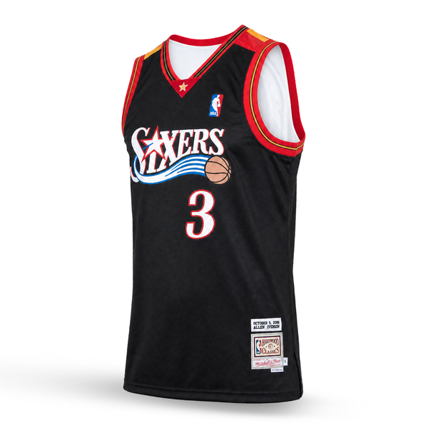 Philadelphia 76ers Pánsky Retro Basketbalový Dres, Iverson. Hardwood Classics, Čierny
