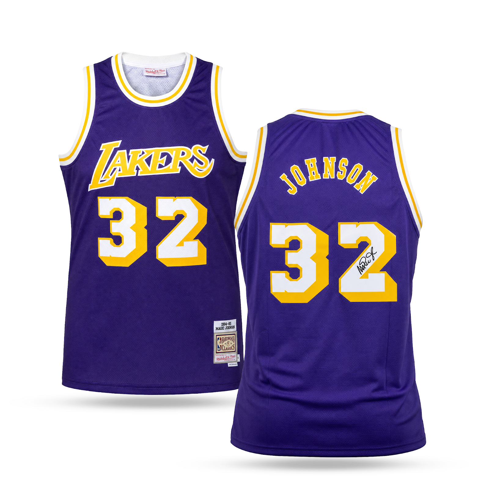 LA Lakers Pánsky Retro Basketbalový Dres, Johnson. Retro Hardwood Classics, Fialový
