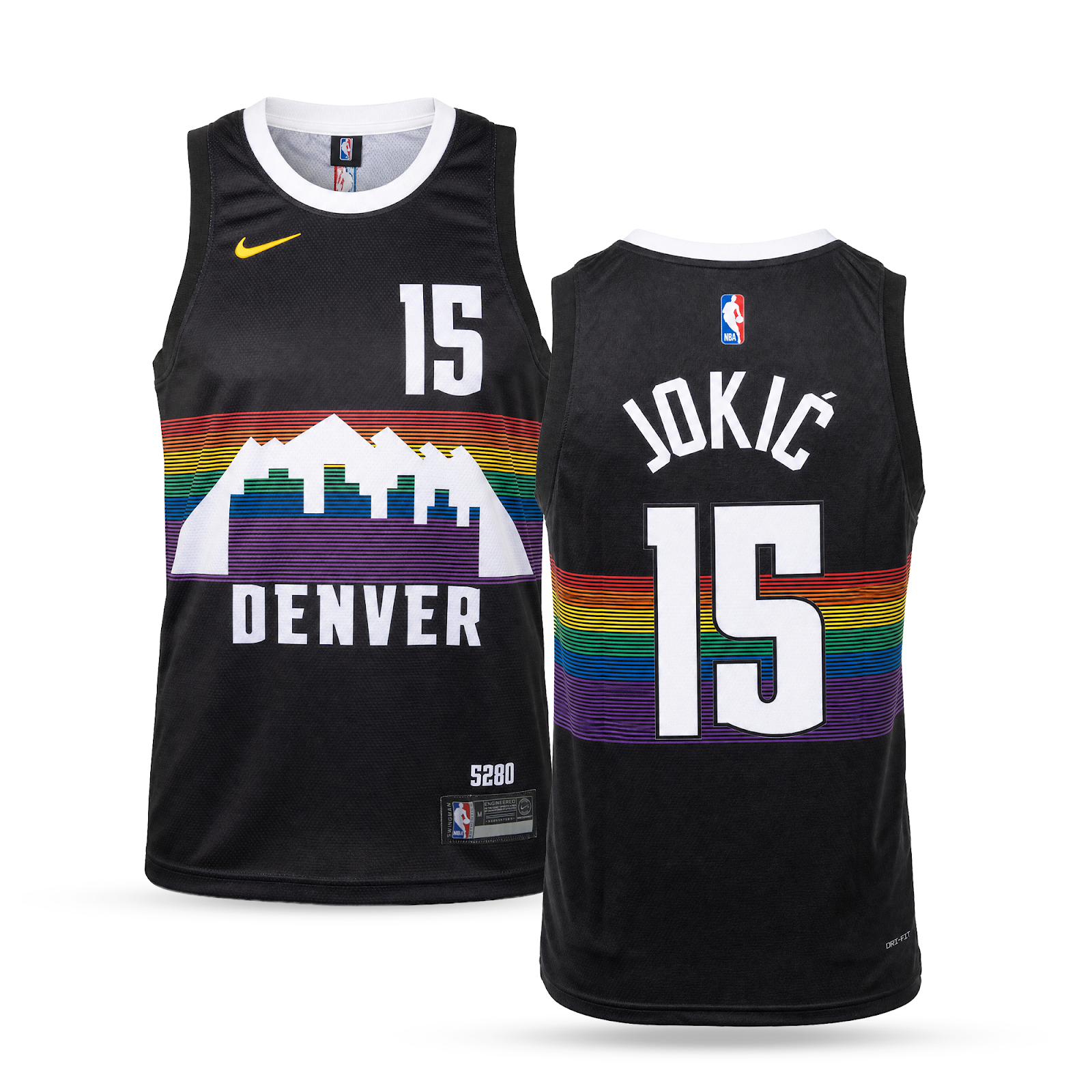 Denver Nuggets Men Basketball Jersey, Jokic. Black