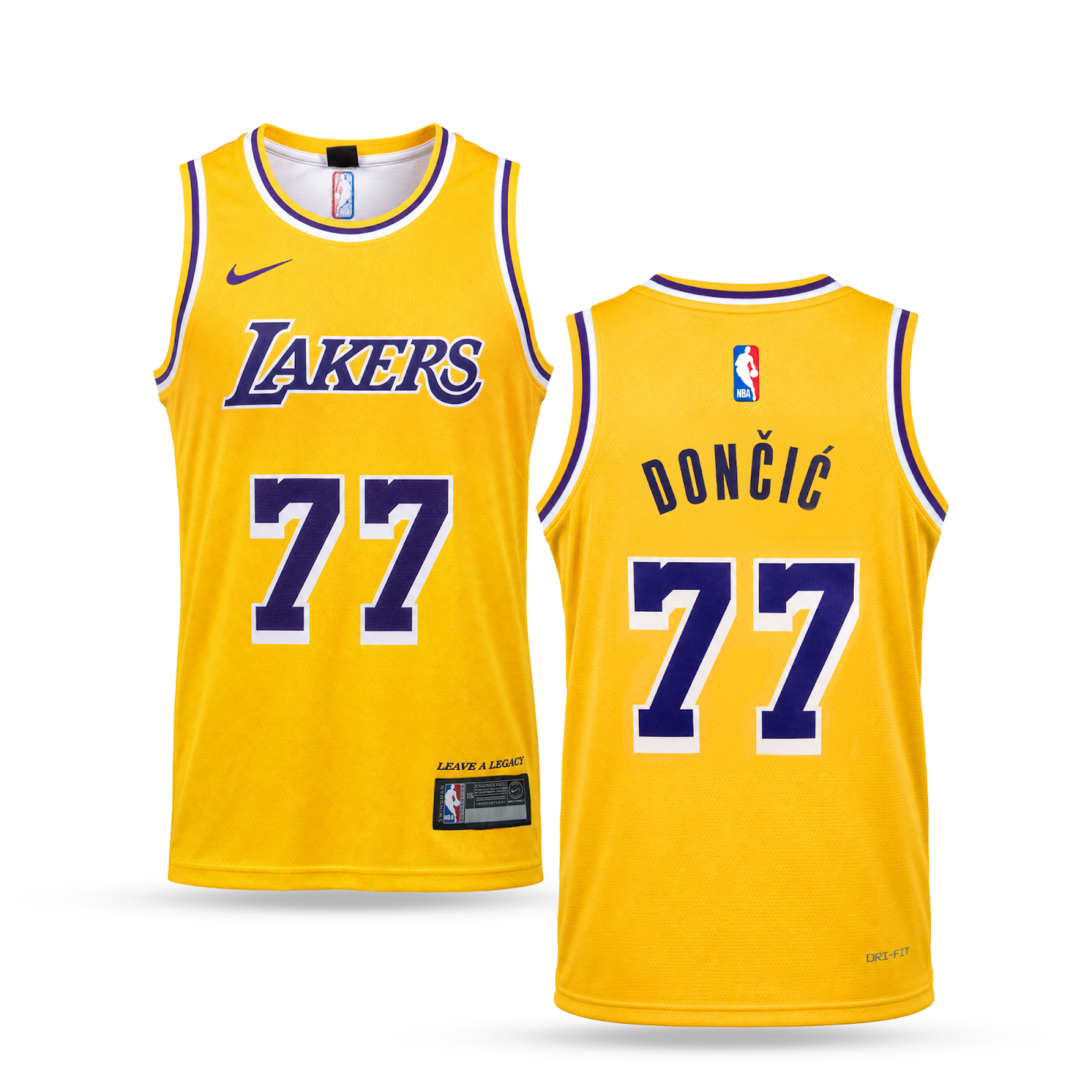 La Lakers Pánsky Basketbalový Dres, Dončič. 26/27, Žltý