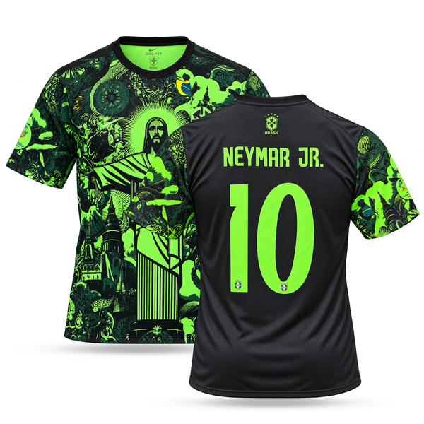 Pánsky fluorescenčný dres Brazília, Neymar. Neónovo zelená edícia 2025