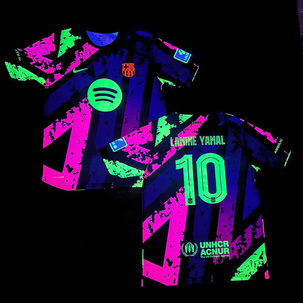 Pánsky fluorescenčný dres Barcelona, Yamal. Farebná neonová edícia
