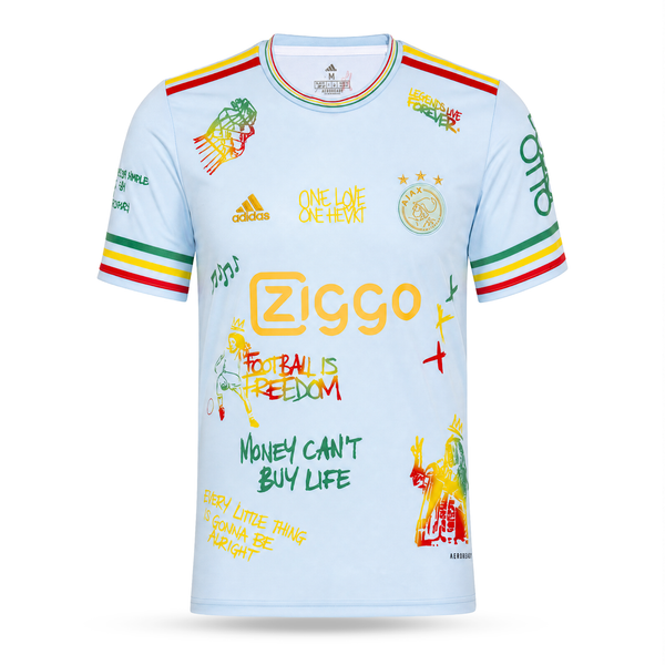 Pánsky dres Ajax. Svetlo modrá edícia Bob Marley