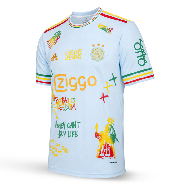 Pánsky dres Ajax. Svetlo modrá edícia Bob Marley