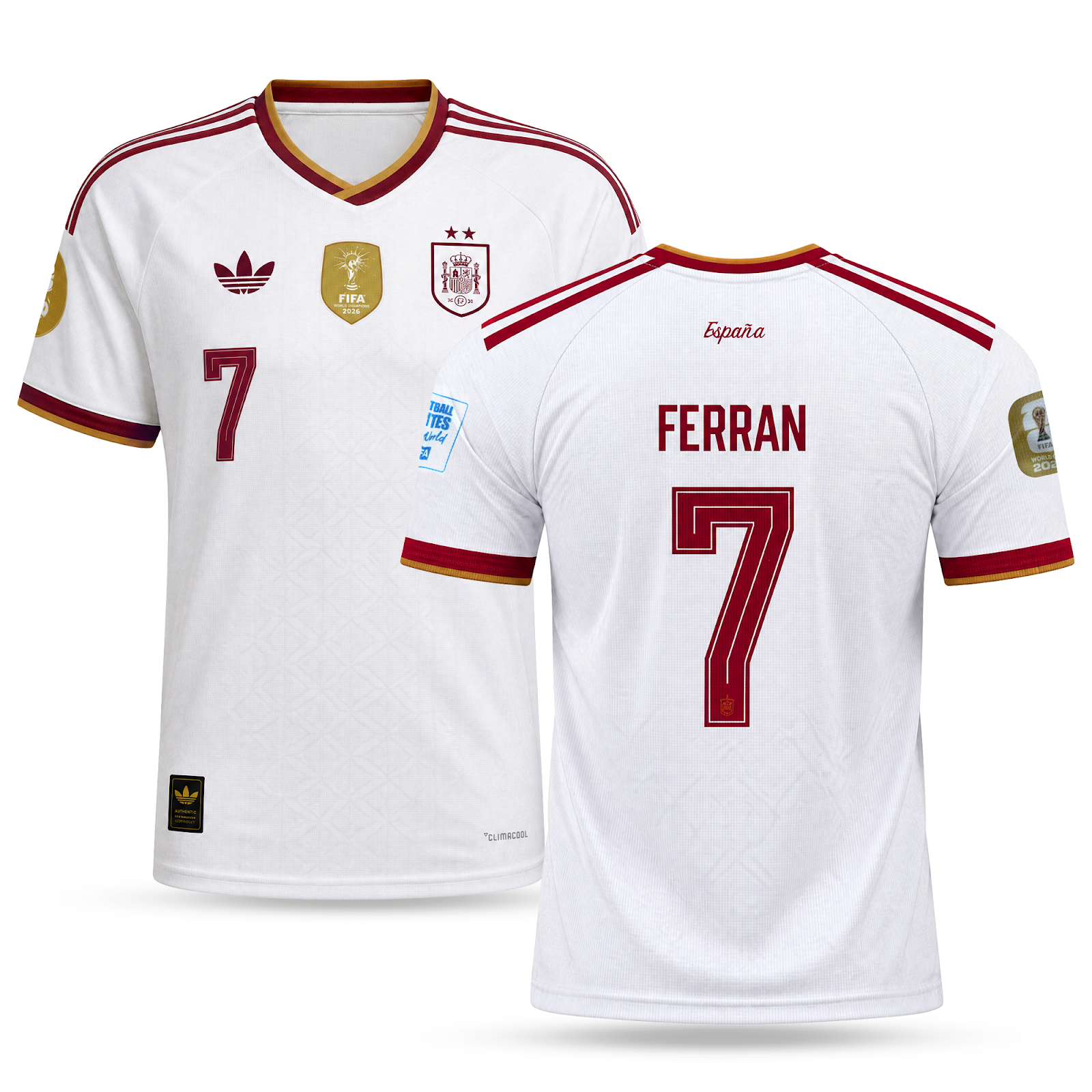 Španielsko Pánsky Vonkajší Futbalový Dres, Ferran. World Cup 2026