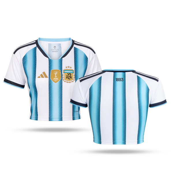 Argentína Dámsky Futbalový Krátky Top. World Cup 2026